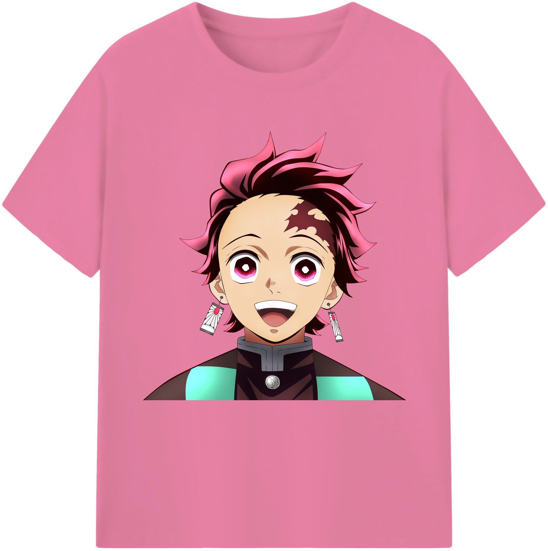（画像用） 鬼滅の刃 竈門 炭治郎／かまど たんじろう Kamado Tanjirou 綿100％半袖Tシャツ（フロントプリント）